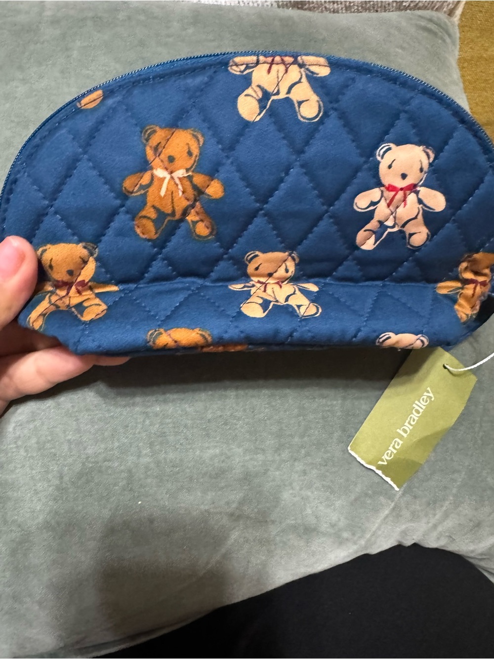 Vera Bradley Teddy Print Mini Dome Cosmetic Pouch